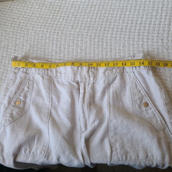 Athleta 100% Linen Light Beige Casual Pants Women's Size 16 - Picture 6 of 10